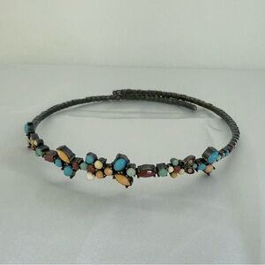 Boho Revival Antiqued Rhinestone Collar Necklace Choker Southwestern Style